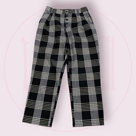 Forever 21 High Waisted Plaid Trouser Pant Size S - Picture 2 of 6